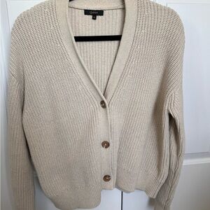 Quince 100% Organic Cotton Fisherman Boxy Cropped Cardigan
